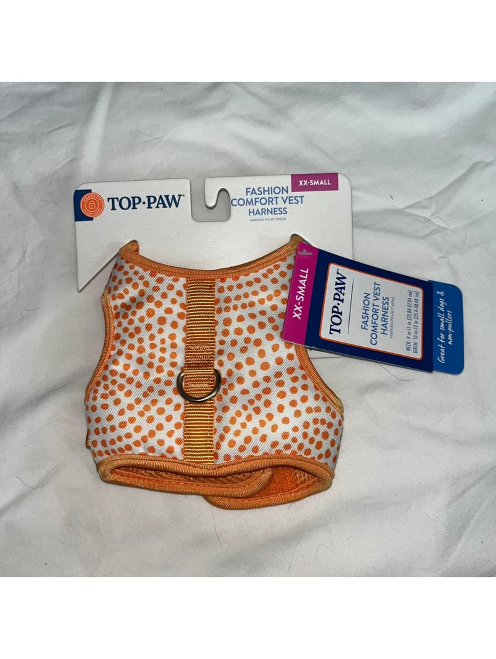 New Top Paw Dog Fashion Harness Vest Orange White XXS